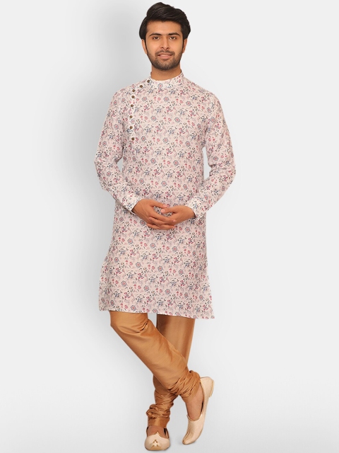 

Manyavar Men Multicoloured Floral Print Straight Kurta, Multi