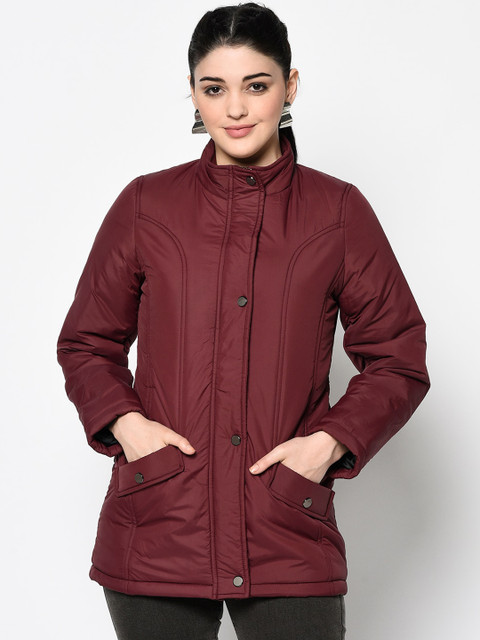 

Trufit Women Maroon Solid Insulator Padded Jacket