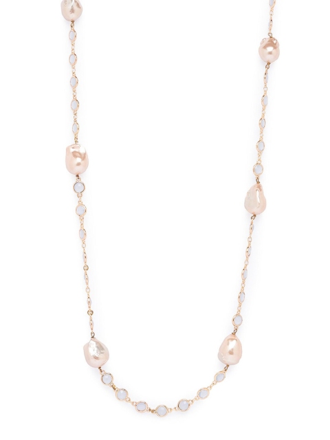 

JOULES BY RADHIKA Gold-Plated & Grey Shell Peals & Beads Studded Necklace