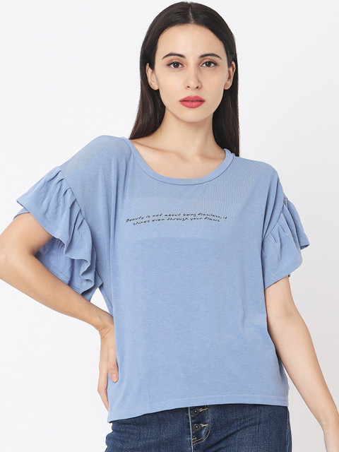 

Deal Jeans Women Blue Solid Top