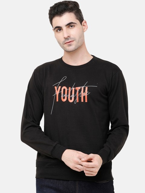 

MADSTO Men Black Printed Sweatshirt