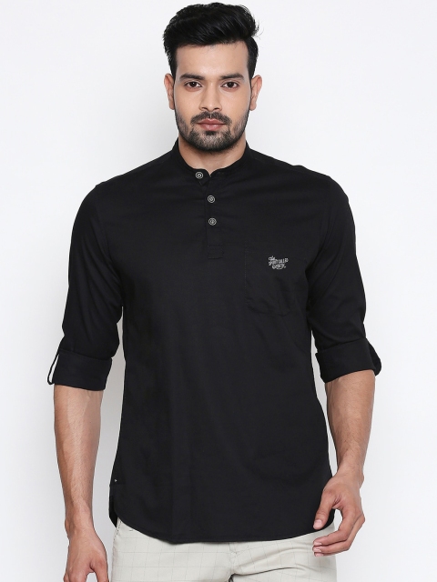 

Integriti Men Black Slim Fit Solid Casual Shirt
