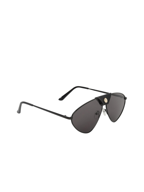 

SCAGLIA Unisex Black Leather Button UV400 Sunglasses SCA_METAL_BLACK_LEATHER_001