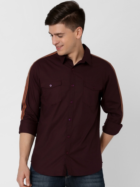 

MARCA Disati Men Maroon Slim Fit Solid Casual Shirt