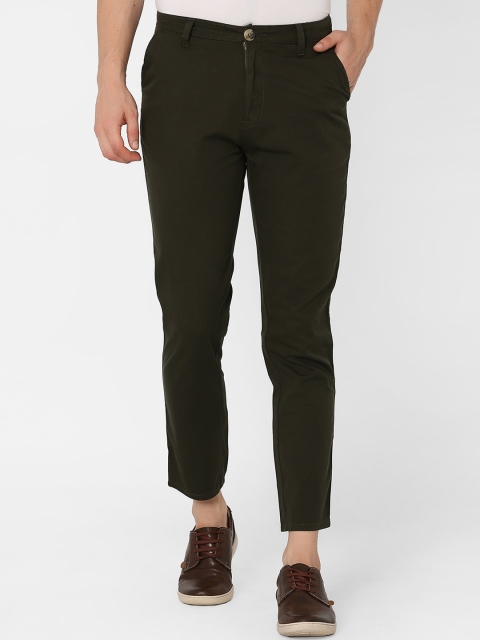 

MARCA Disati Men Olive Green Slim Fit Solid Regular Trousers