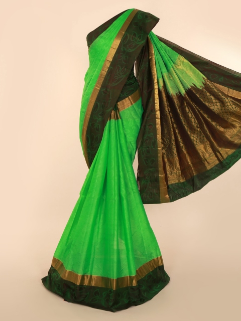 

Pothys Green Solid Kanjeevaram Saree