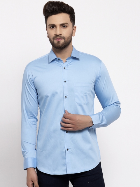 

JAINISH Men Blue Slim Fit Solid Casual Shirt