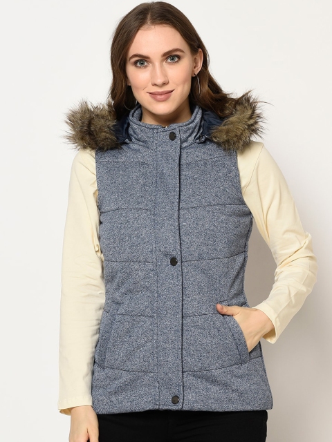 

Trufit Women Navy Blue Solid Insulator Parka