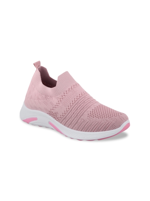 

Stelatoes Women Pink Woven Design Slip-On Sneakers