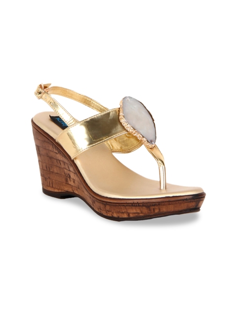 

Kraft Cellar Women Gold-Toned Embellished Wedges