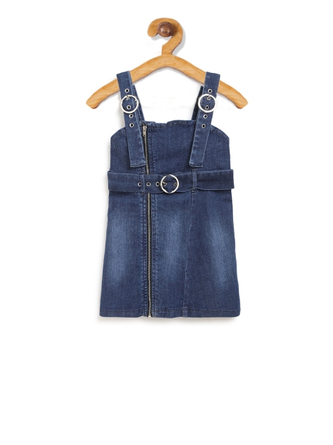 

Nauti Nati Girls Navy Blue Solid Denim Dress