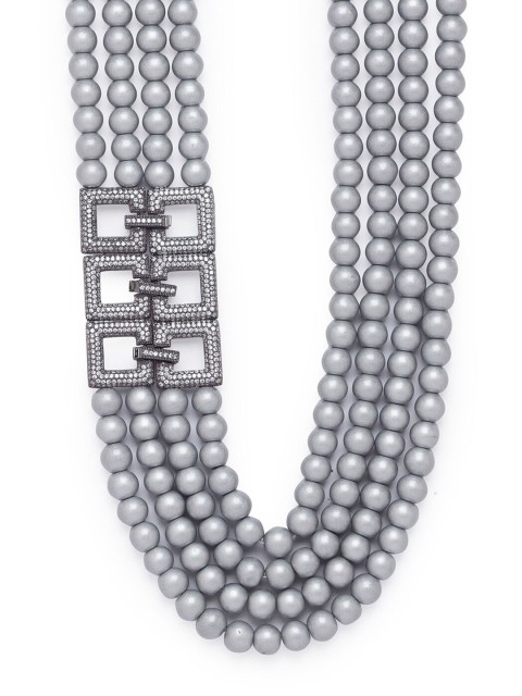 

JOULES BY RADHIKA Gold-Plated & Grey Shell Pearl Embellished Multi-Layer Necklace