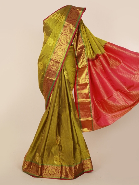 

Pothys Green & Pink Art Silk Woven Design Kanjeevaram Saree