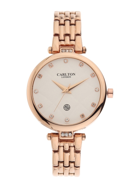 

Carlton London Women Rose & White Analogue Watch CL041RSLR