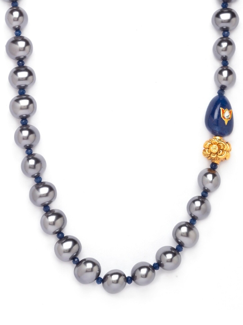 

JOULES BY RADHIKA Gold-Plated Grey Shell Pearl & Agate Bead Embellished Necklace