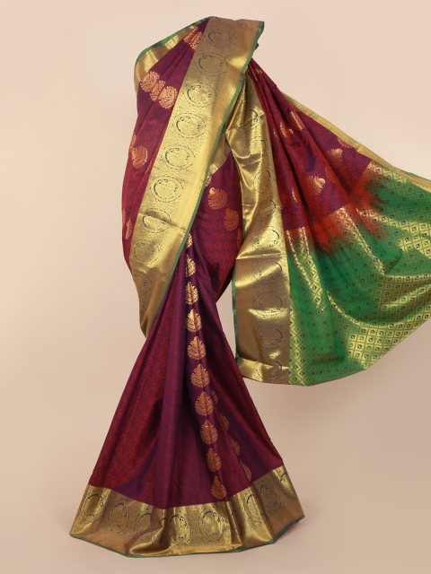 

Pothys Magenta & Green Art Silk Printed Kanjeevaram Saree