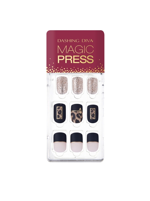 

DASHING DIVA Black 9 Pcs Look At U Magricpress Artificial Nails