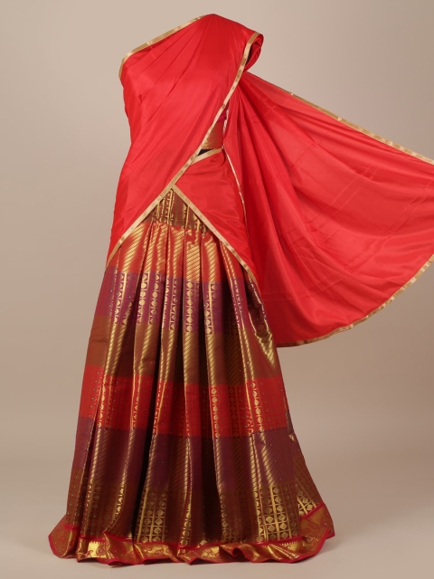 

Pothys Red & Brown Art Silk Woven Design Saree