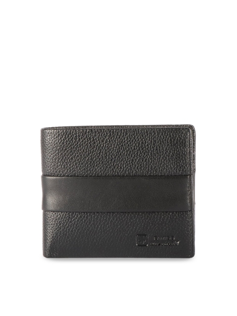

SWISS MILITARY Men Black Solid Genuine Leather Two-Fold Wallet