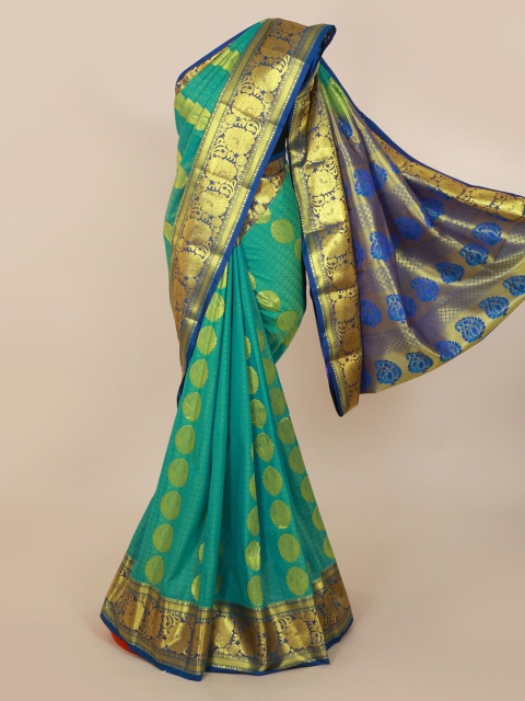 

Pothys Blue Art Silk Printed Kanjeevaram Saree
