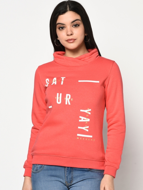 

METTLE Women Pink Printed Sweatshirt