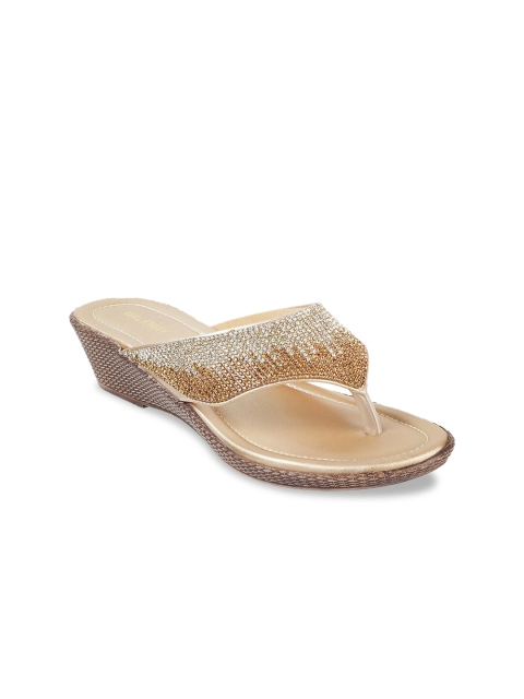 

WALKWAY Women Gold-Toned Embellished Sandals