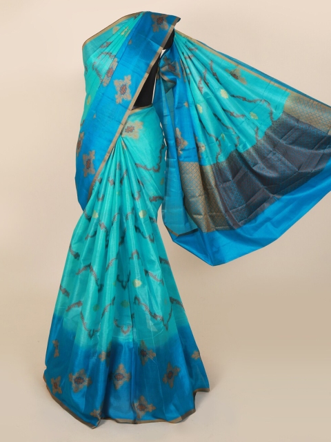 

Pothys Blue Jute Silk Woven Design Tussar Saree