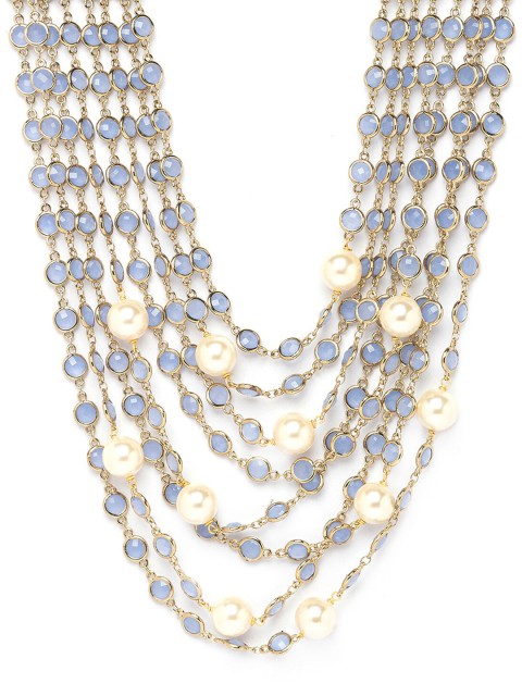 

JOULES BY RADHIKA Gold-Plated Grey Shell Pearl & Bead Embellished Layered Necklace