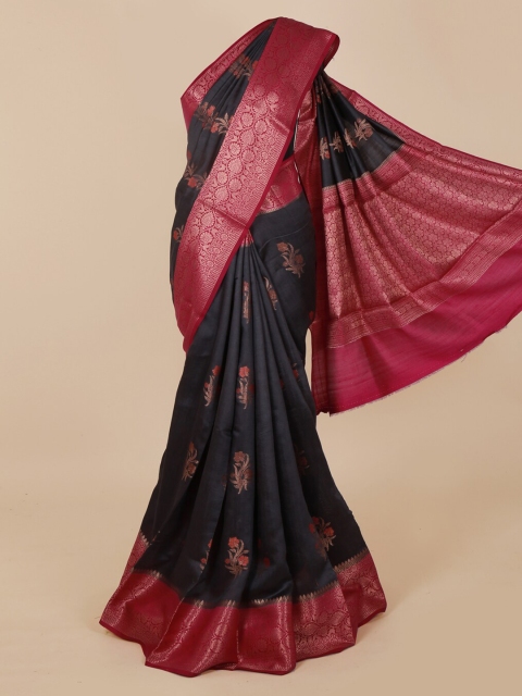 

Pothys Charcoal Printed Jute Silk Saree