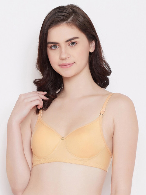 

ALIZA Beige Solid Lightly Padded Non-Wired T-Shirt Bra PADDAD_30.BRA.571957