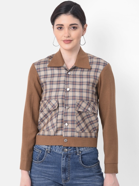 

AUDSTRO Women Multicoloured Checked Lightweight Tailored Jacket, Multi