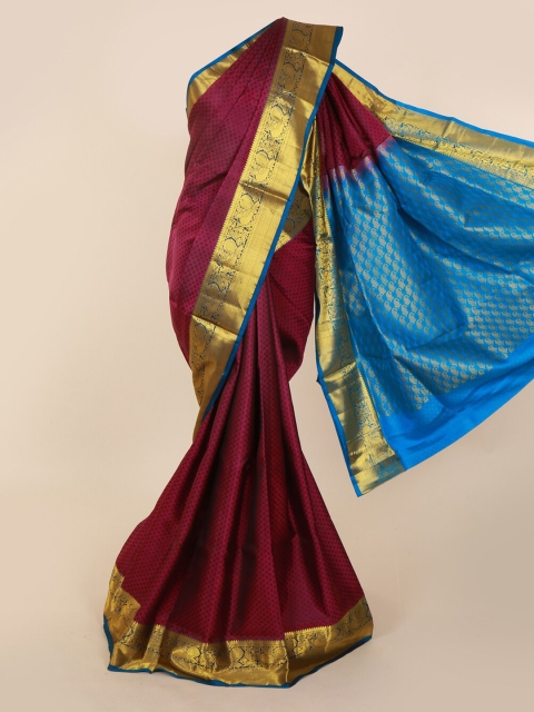 

Pothys Purple Pure Silk Printed Kanjeevaram Saree