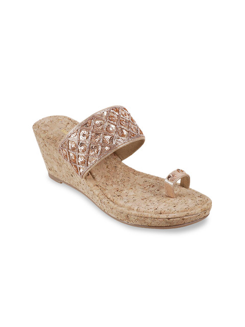 

WALKWAY Women Beige Embellished Sandals