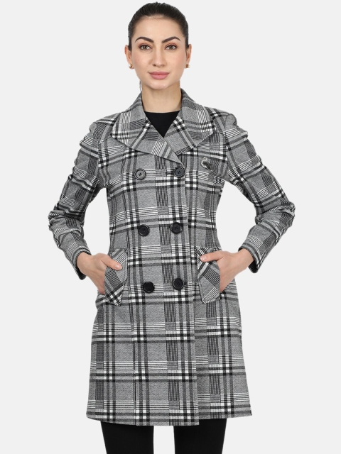 

Monte Carlo Women Grey & Black Checked Pea Coat