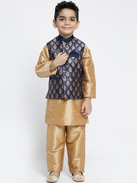 

MAXENCE Boys Beige Solid Kurta Set with Jacket