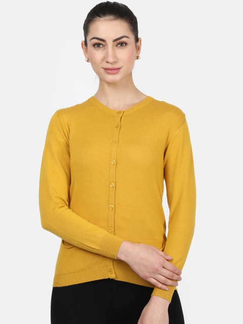 

Monte Carlo Women Yellow Solid Cardigan