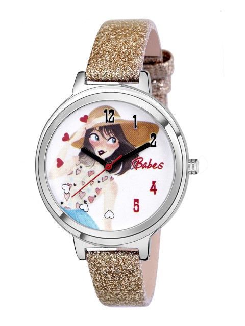 

Kool Kidz Girls White Analogue Watch BABES GD 03