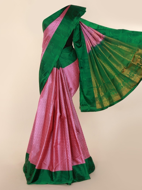 

Pothys Pink Solid Kanjeevaram Saree