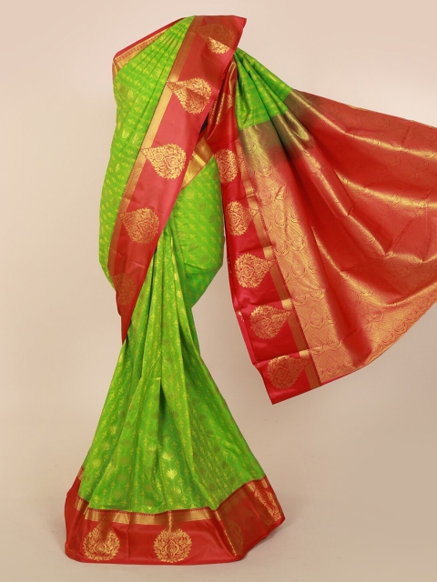 

Pothys Green & Red Art Silk Printed Kanjeevaram Saree