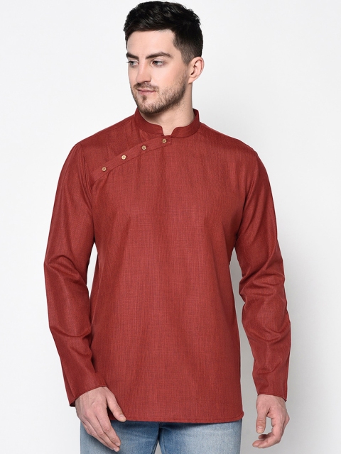 

TABARD Men Maroon Solid Straight Kurta