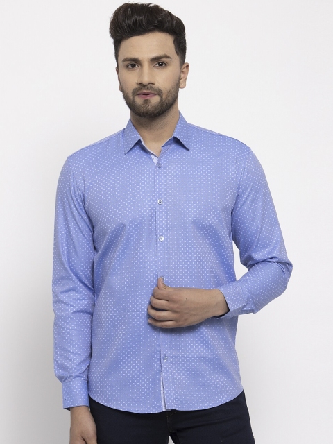 

JAINISH Men Blue Slim Fit Printed Casual Shirt