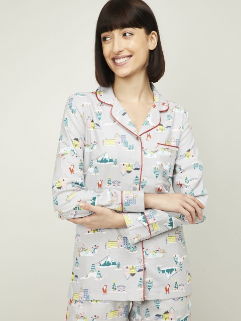 

Ginger by Lifestyle Women Grey Printed Nightdresst