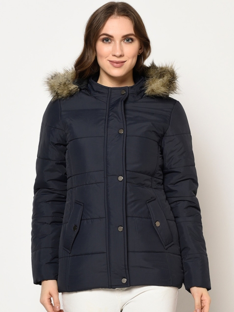 

Trufit Women Navy Blue Solid Insulator Parka Jacket