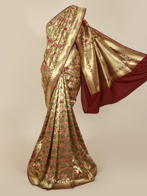 

Pothys Gold-Toned Pure Silk Woven Design Banarasi Saree