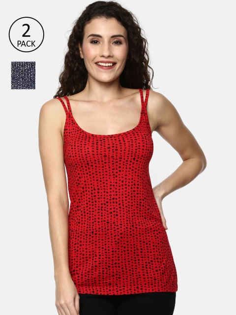 

YCANF Women Pack of 2 Printed Tops, Red