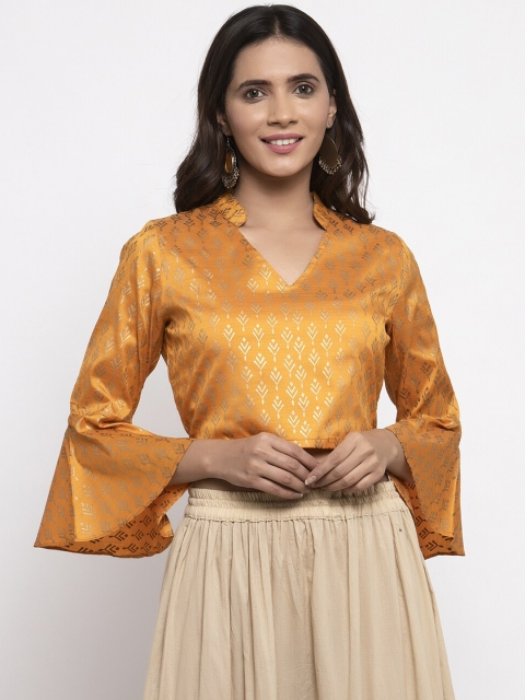

Kiaasa Women Mustard Yellow Printed Top