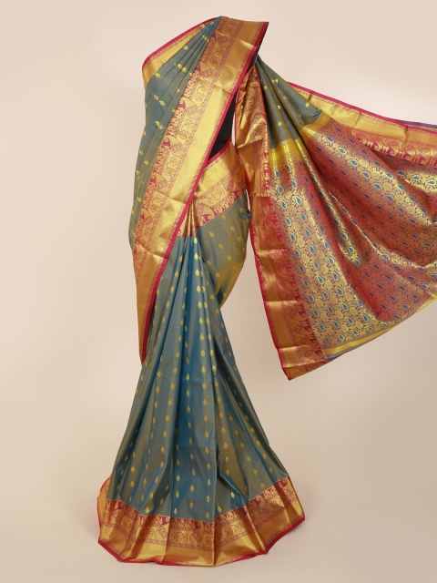 

Pothys Grey & Pink Art Silk Woven Design Kanjeevaram Saree