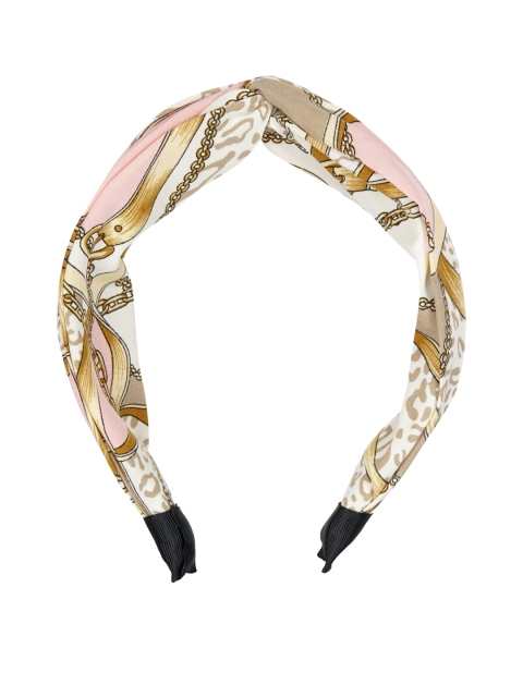 

YoungWildFree Women White & Pink Abstract Printed Hairband