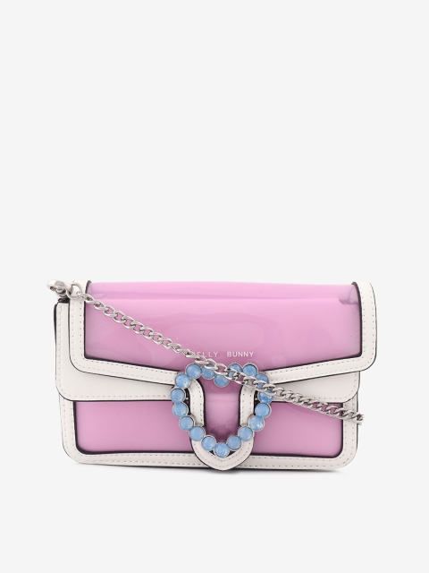 

Jelly Bunny Pink & Off-White Colourblocked Handheld Bag