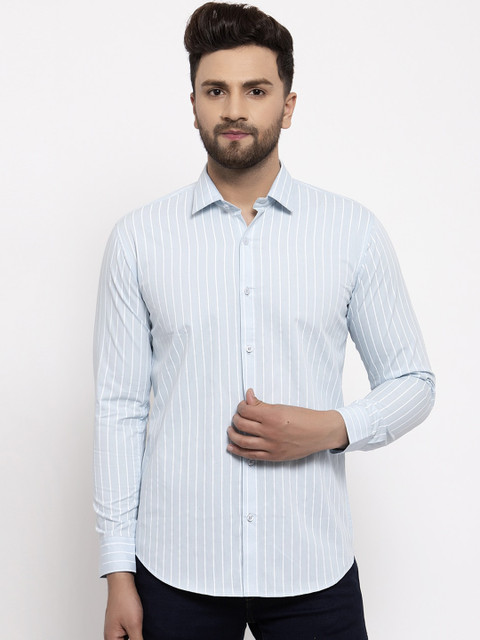 

JAINISH Men Blue Slim Fit Striped Casual Shirt